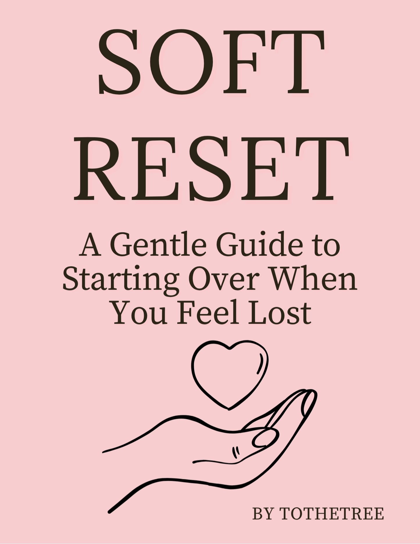 Soft Reset digital self-care eBook front cover in soft pink, a gentle guide to beginning again and finding clarity when you feel lost, emotional healing and mindfulness guide.